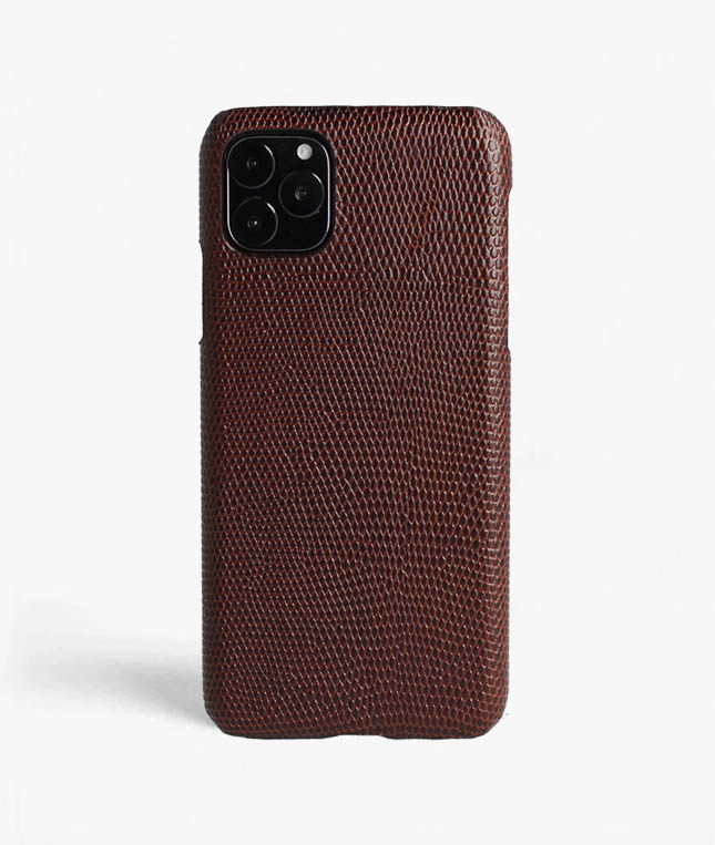 iPhone Pro Max Leather Case Lizard Brown