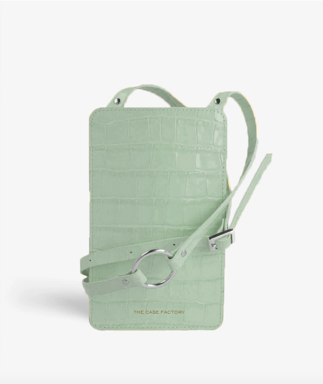 Smart Crossbody Bag Crocodile Pastel Pink