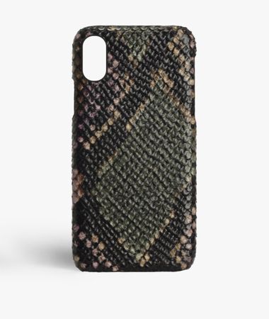 iPhone Xs Max Leather Case Python Multicolor