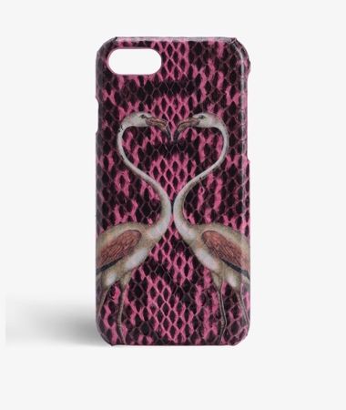 iPhone 7/8/SE Real Water Snake Pink Flamingo