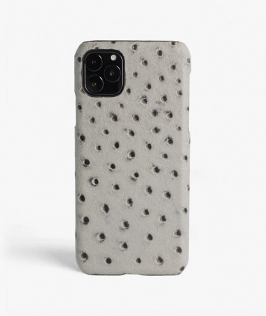 iPhone 11 Pro Max Leather Case Ostrich Grey