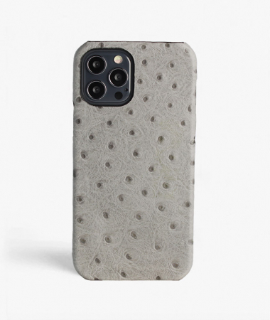  iPhone 12/12 Pro Leather Case Ostrich Grey