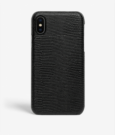 iPhone X/Xs Leather Case Lizard Black