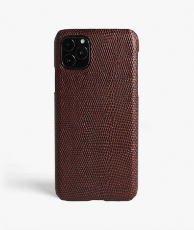 iPhone 11 Pro Max Leather Case Lizard Brown