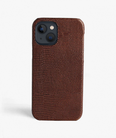 iPhone 13 Leather Case Lizard Brown