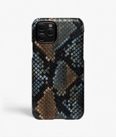 iPhone 11 Pro Leather Case Python Multicolor Sunset Blue