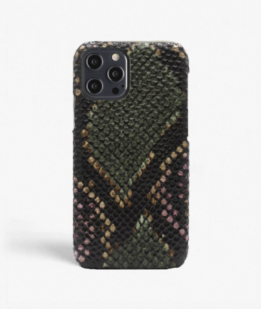 iPhone 13 Pro Max Leather Case Python Multicolor