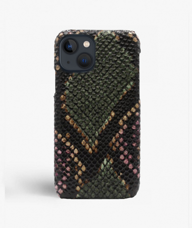 iPhone 13 Leather Case Python Multicolor