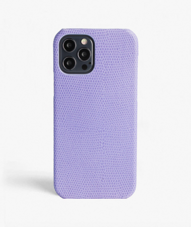 iPhone 12/12 Pro Leather Case Lizard Lavender Purple