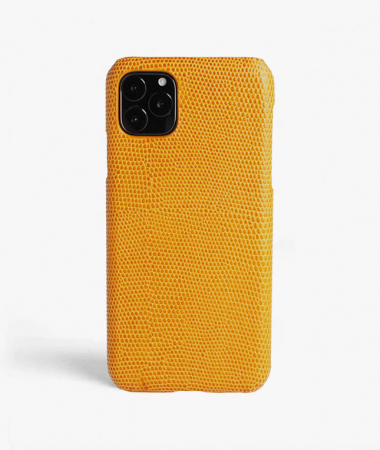 iPhone 11 Pro Max Leather Case Lizard Dark Yellow