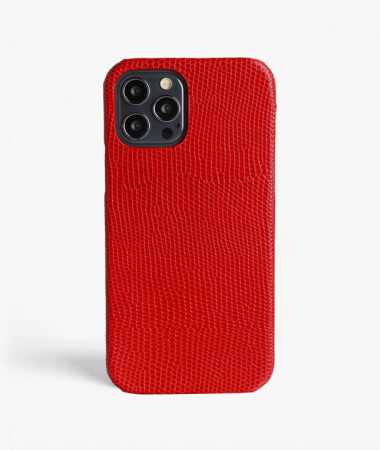 iPhone 12/12 Pro Leather Case Lizard Red