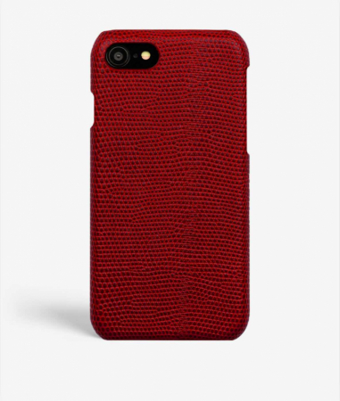 iPhone 7/8/SE Leather Case Lizard Red
