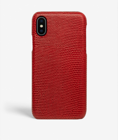 iPhone Xs Max Leather Case Lizard Red