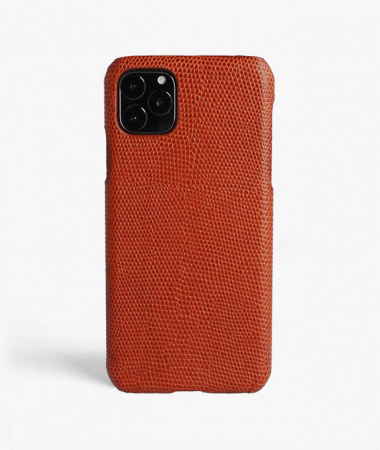iPhone 11 Pro Max Leather Case Lizard Rusty Red