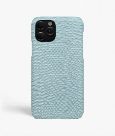 iPhone 11 Pro Leather Case Lizard Baby Blue
