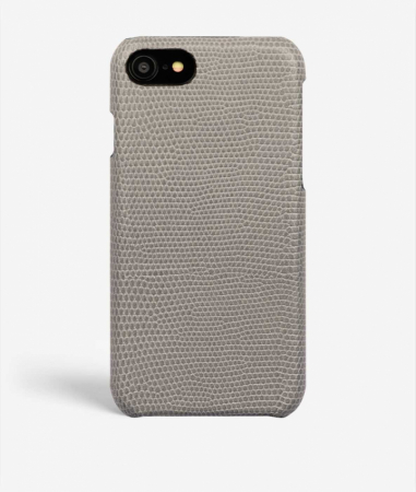iPhone 7/8/SE Leather Case Lizard Grey