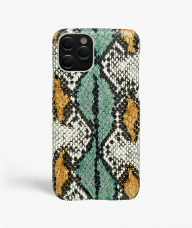 iPhone 11 Pro Leather Case Snake Aqua/Ocra