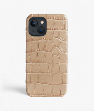 iPhone 13 Leather Case Croco Sand 