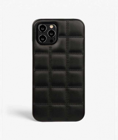 iPhone 13 Pro Max Leather Case Padded Black