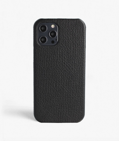 iPhone 12 Pro Max Leather Case Textured Black