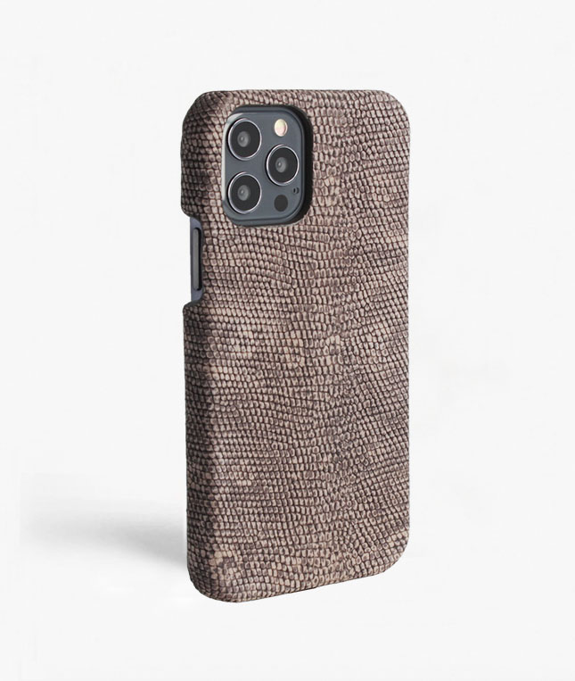 iPhone 12/12 Pro Leather Case Soft Iguana Taupe