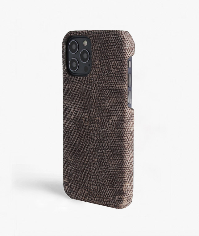 iPhone 12/12 Pro Leather Case Soft Iguana Taupe