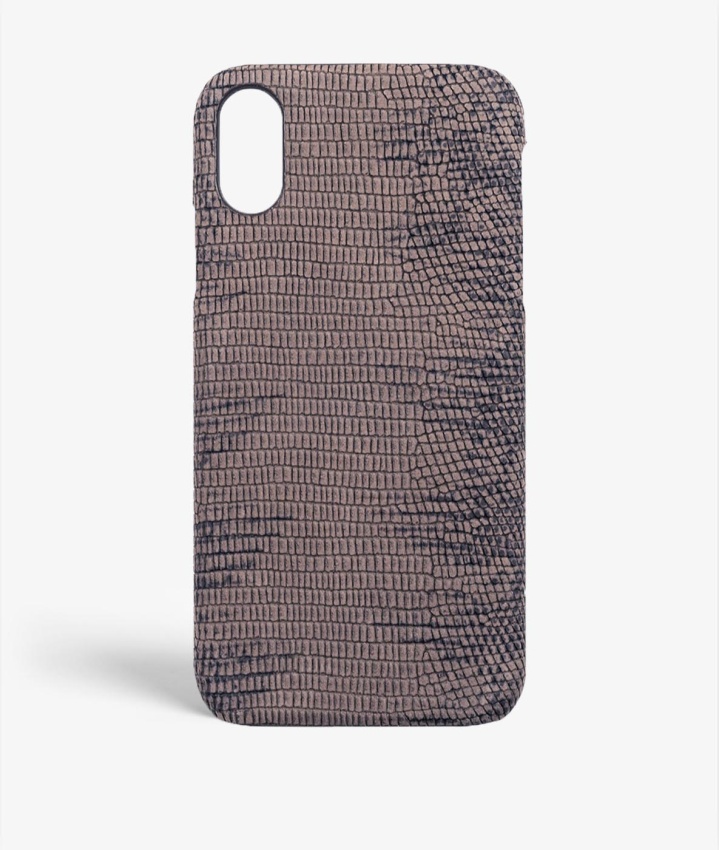iPhone Xs Max Leather Case Soft Iguana Taupe