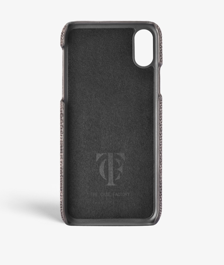 iPhone Xr Leather Case Soft Iguana Taupe