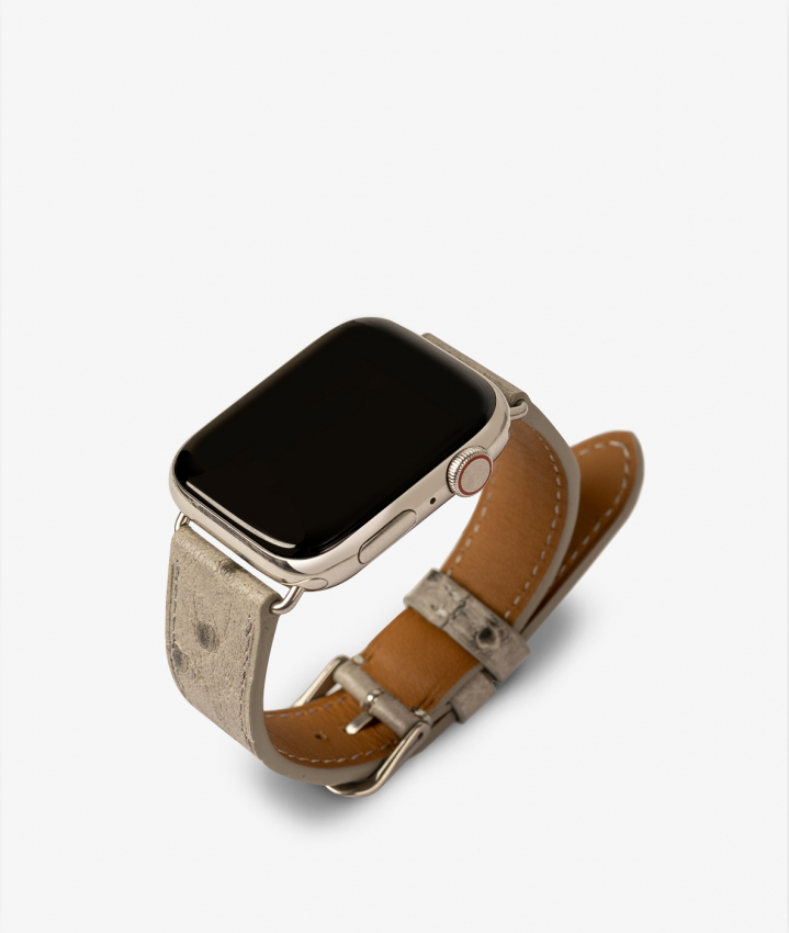 Apple Watch Leather Wristband Ostrich Grey 