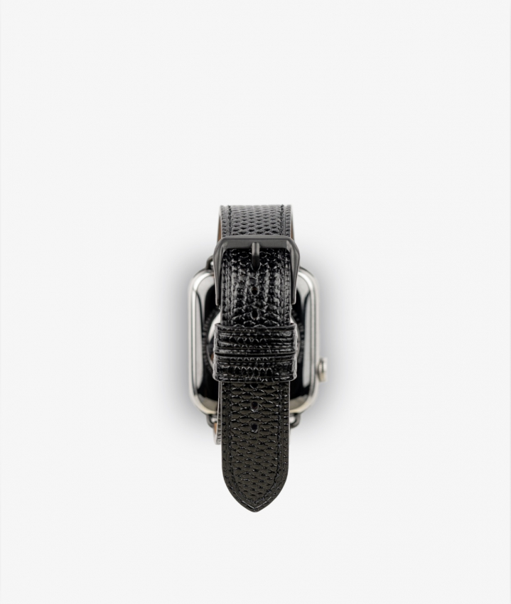 Apple Watch Leather Wristband Lizard Black 42/44/45mm - Matt Black