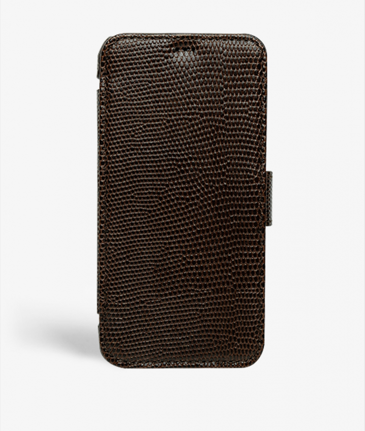 iPhone 11 Pro Leather Card Case Lizard Brown