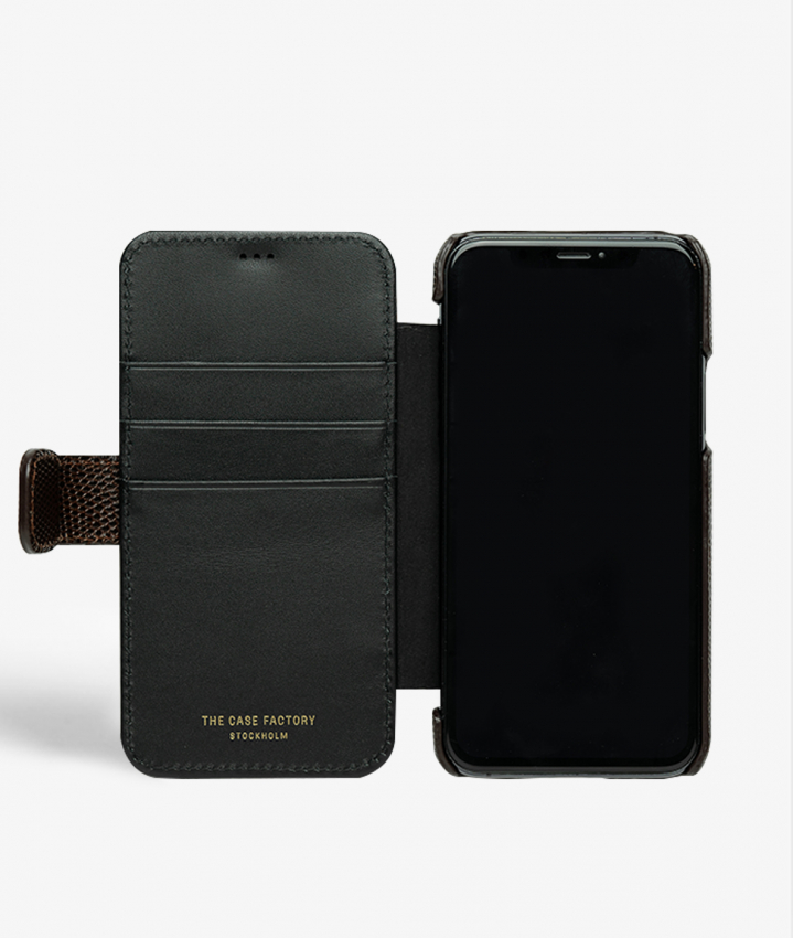 iPhone 11 Pro Leather Card Case Lizard Brown
