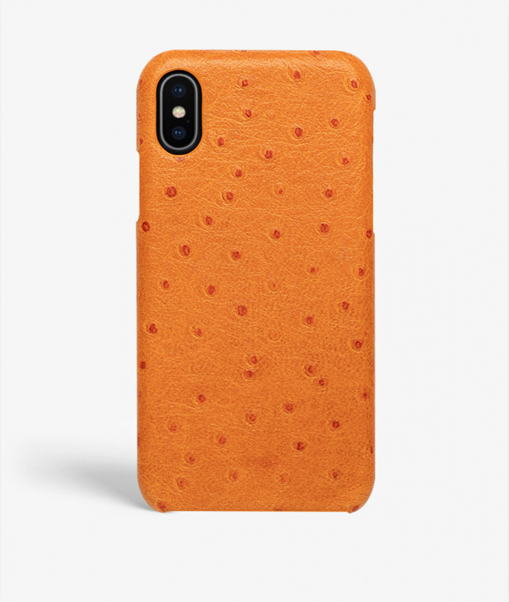iPhone XS Max Leather Case Ostrich Orange