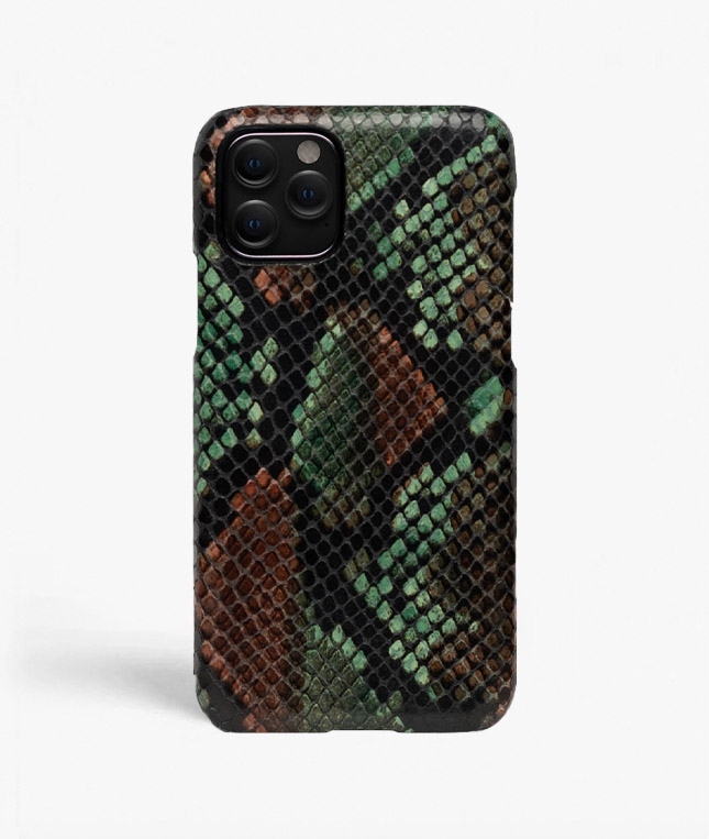 iPhone 11 Pro Leather Case Python Multicolor Forest