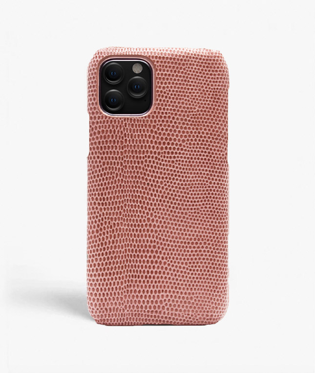 iPhone 11 Pro Leather Case Lizard Dusty Pink