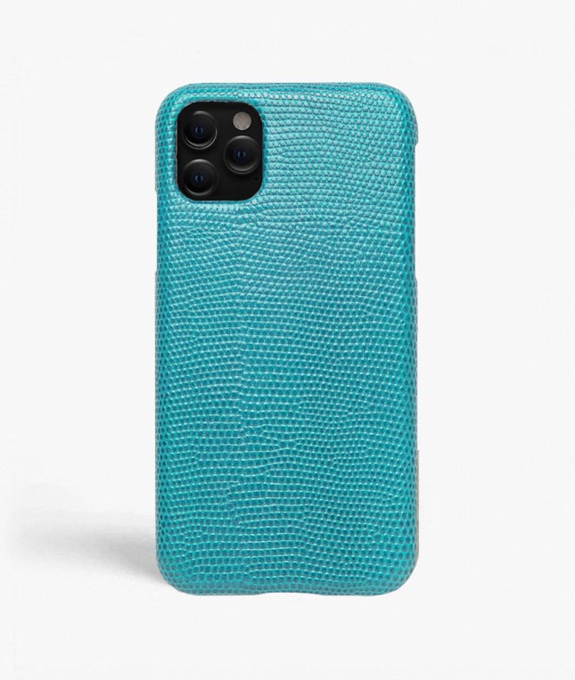 iPhone 11 Pro Leather Case Lizard Turquoise