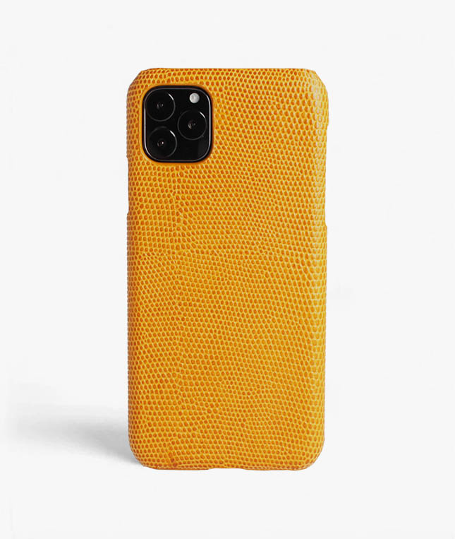 iPhone 11 Pro Max Leather Case Lizard Dark Yellow