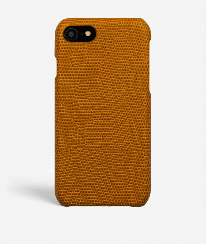iPhone 7/8/SE Lizard Leather Case Dark Yellow