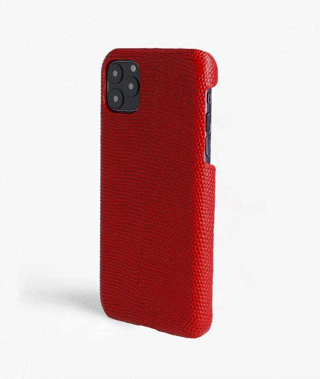 iPhone 11 Pro Max Leather Case Lizard Red