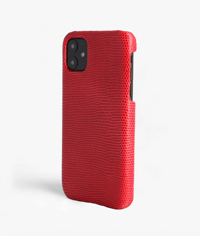 iPhone 11 Leather Case Lizard Red