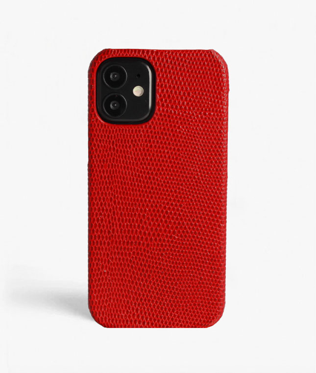 iPhone 12 Mini Leather Case Lizard Red