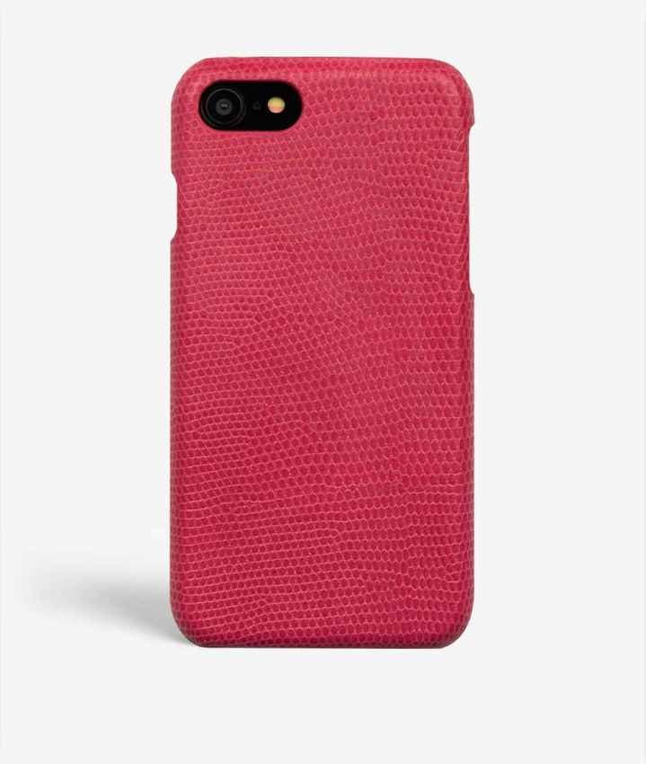 iPhone 7/8/SE Leather Case Lizard Hot Pink 
