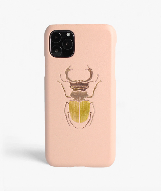 iPhone 11 Pro Leather Case Beetle Dusty Pink