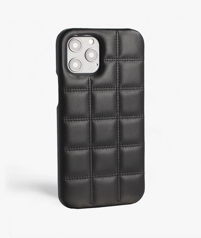 iPhone 12/12 Pro Leather Case Padded Black
