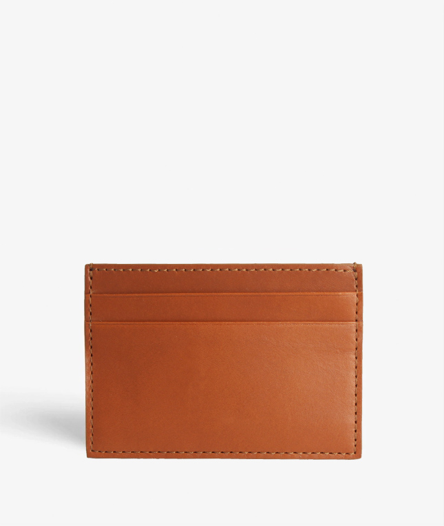 Card Holder Leather Vegetable Tanned Calf Brown