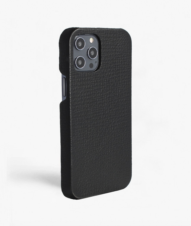 iPhone 12 Pro Max Leather Case Textured Black